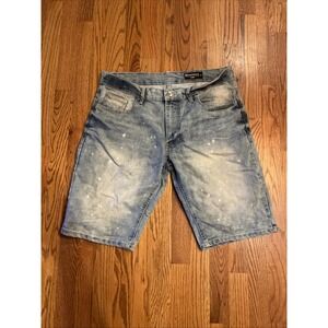 Southpole Men's Slim Fit Jean Shorts Cotton Blend Stretch Paint Stained Size 32